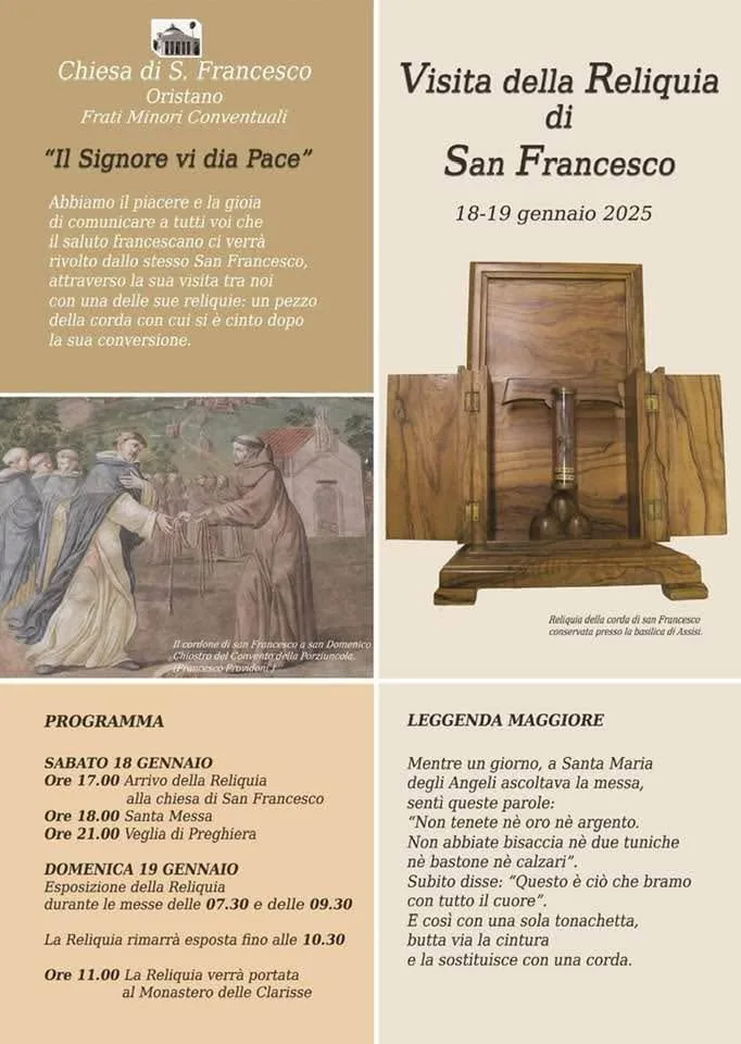 Reliquia di san Francesco nella nostra Chiesa